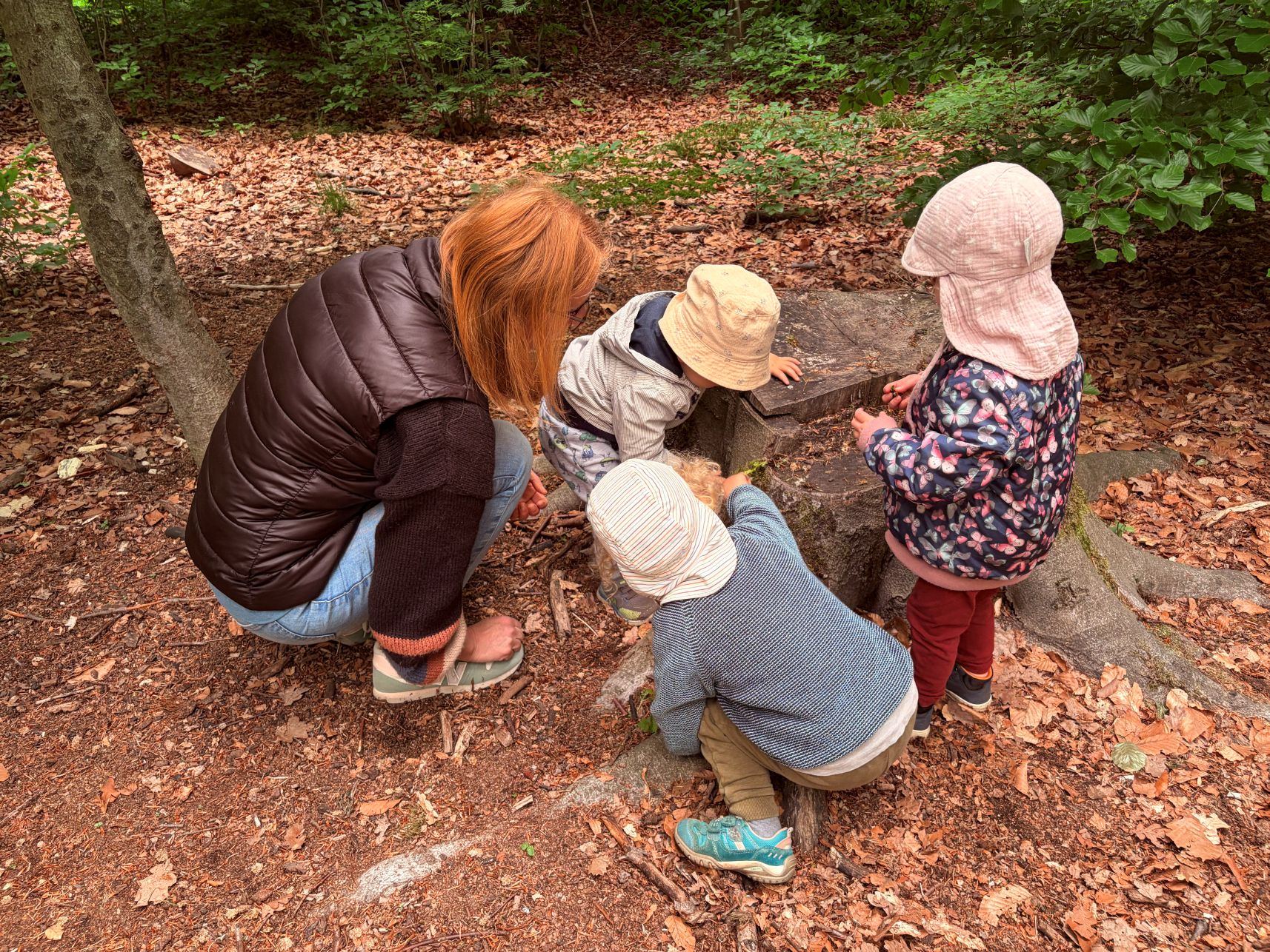 Tagesmutter spielt mit zwei Kindern in der Kindertagespflege